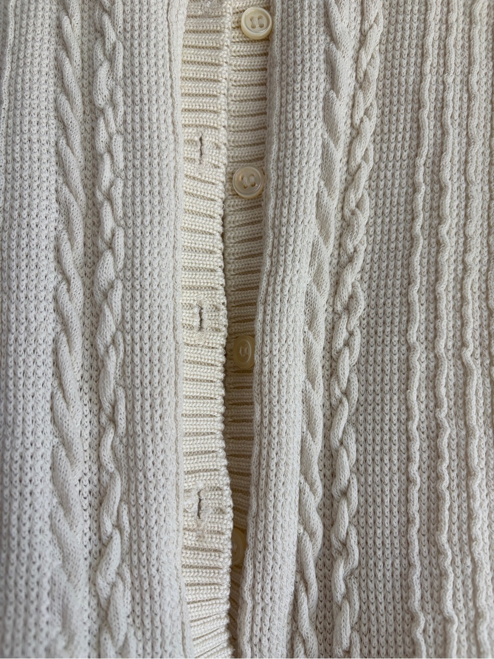 Zara Cream Cable Knit Short Sleeve Cardigan - Picture 2 of 4